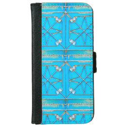 Coque Avec Portefeuille Pour iPhone 6 Porte en acier vintage rouillée bleue