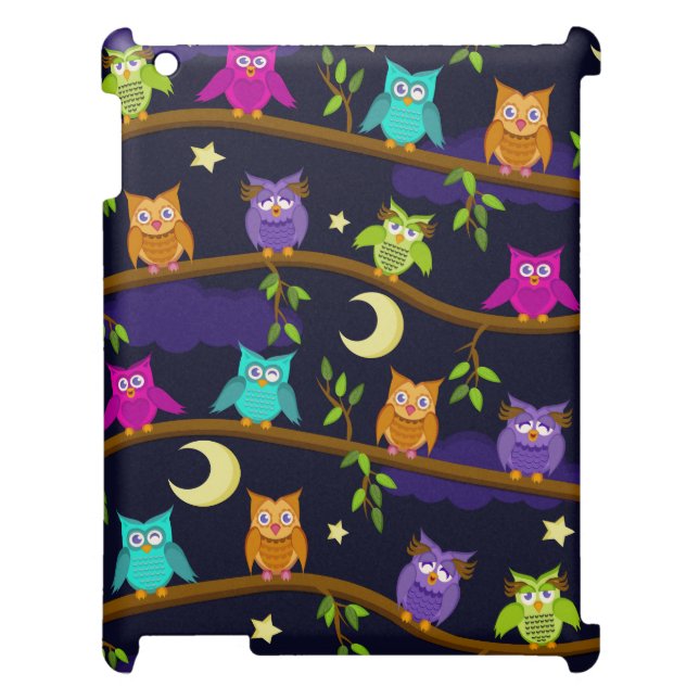 Coque Pour iPad hiboux par nuit (Dos)