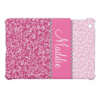 iPad rose de cas du léopard BLING de fausse pierre