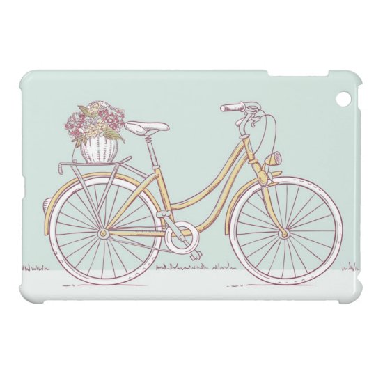 Coque Pour Ipad Mini Panier Vintage De Fleur De Dessin De Bicyclette Zazzle Ca