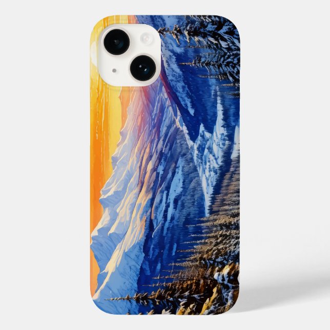 Coque Pour iPhone 14 aquarelle hiver matin iPhone / coque ipad (Verso)