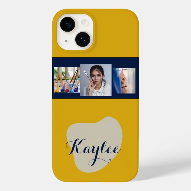 Coque Pour iPhone 14 Art Collage Script Monogramme coque iphone (Verso)