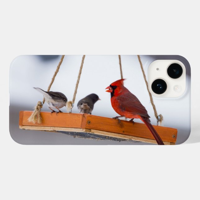 Coque Pour iPhone 14 Cardinal et coque iphone de Juncos (Verso (horizontal))