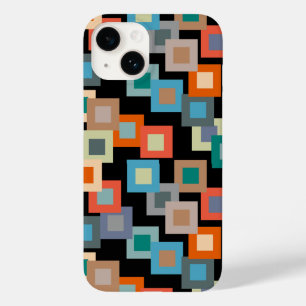Coque Pour iPhone 14 Carrés légers sur Coque foncé-coque iphone mat