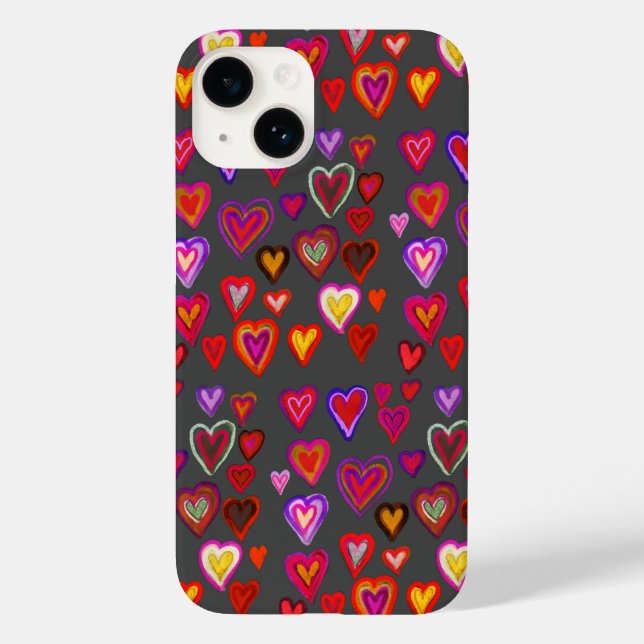 Coque Pour iPhone 14 Cent coeurs Coque-Mate coque iphone (Verso)