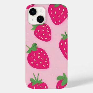 Coque Pour iPhone 14 Coque de fraise rose iPhone 14