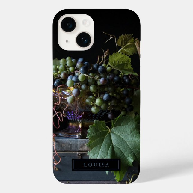 Coque Pour iPhone 14 Coque iphone botanique de la vie morte des raisins (Verso)