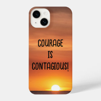 Coque Pour iPhone 14 coque iphone - Coucher de soleil avec, "Le courage