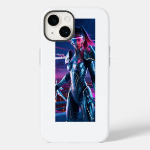 Coque Pour iPhone 14 Coque iphone de cyber-guerrier néon - Futuristic S