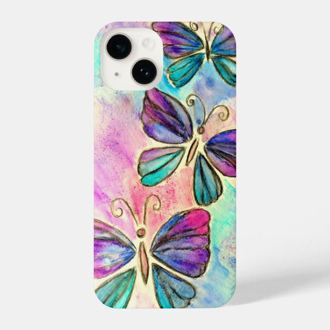 Coque Pour iPhone 14 Coque iphone de papillons (Verso)
