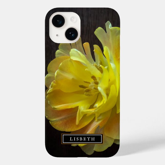 Coque Pour iPhone 14 Coque iphone floral à fleurs jaunes (Verso)