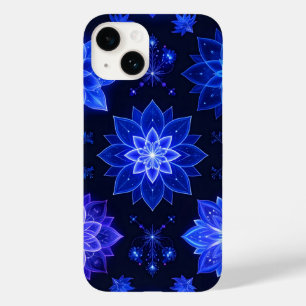 Coque Pour iPhone 14 Coque iphone Floral bleu violet brillant