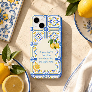 Coque Pour iPhone 14 Coque iPhone motif méditerranéen bleu et jaune