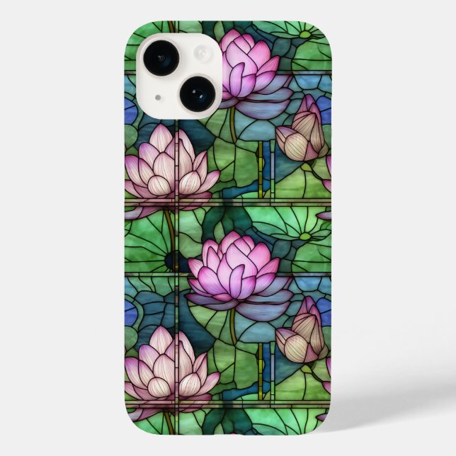 Coque Pour iPhone 14 Coque Lotus Lotus en Verre Trait 14 (Verso)