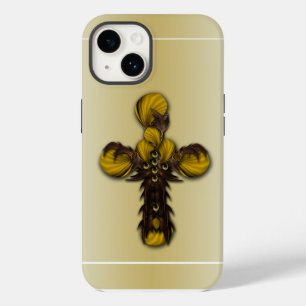 Coque Pour iPhone 14 "Cross Feuille Abstraction", iPhone 14 Coque