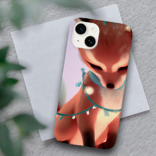 Coque Pour iPhone 14 Cute Baby Fox avec Fairy Lights iPhone 14 Coque