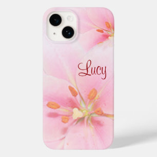 Coque Pour iPhone 14 Dames/Filles Pink Lily iPhone / cadeau coque ipad