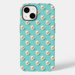 Coque Pour iPhone 14 Élégant coque iphone Turquoise et perles