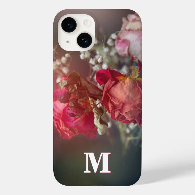 Coque Pour iPhone 14 Élégant Monogramme Fleurs séchées coque iphone per (Verso)