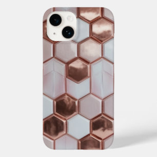 Coque Pour iPhone 14 Élégant Rose Gold Geometry iPhone 16 Plus Coque
