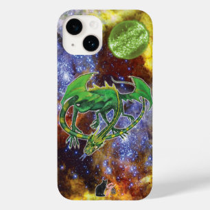 Coque Pour iPhone 14 Emerald Cosmic Dragon Coque-Mate coque iphone