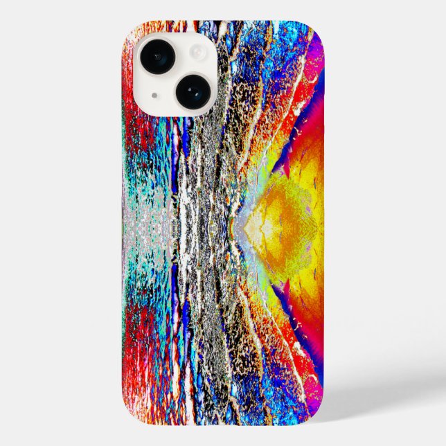 Coque Pour iPhone 14 Graphic Waves Beach coque iphone design (Verso)