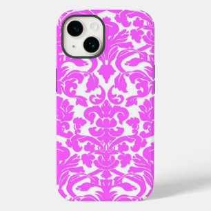 Coque Pour iPhone 14 Hot rose Damask iPhone 14 Coque