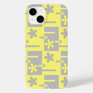 Coque Pour iPhone 14 impression gris et jaune, coque iphone Coque-mat