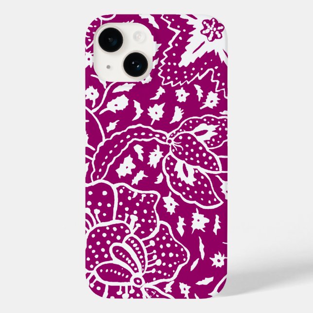Coque Pour iPhone 14 J'aime le coque iphone Batik (Verso)