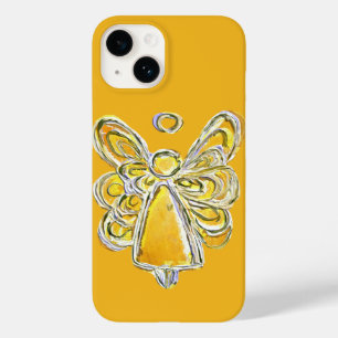 Coque Pour iPhone 14 Jaune Guardian Angel Art coque iphone personnalisé
