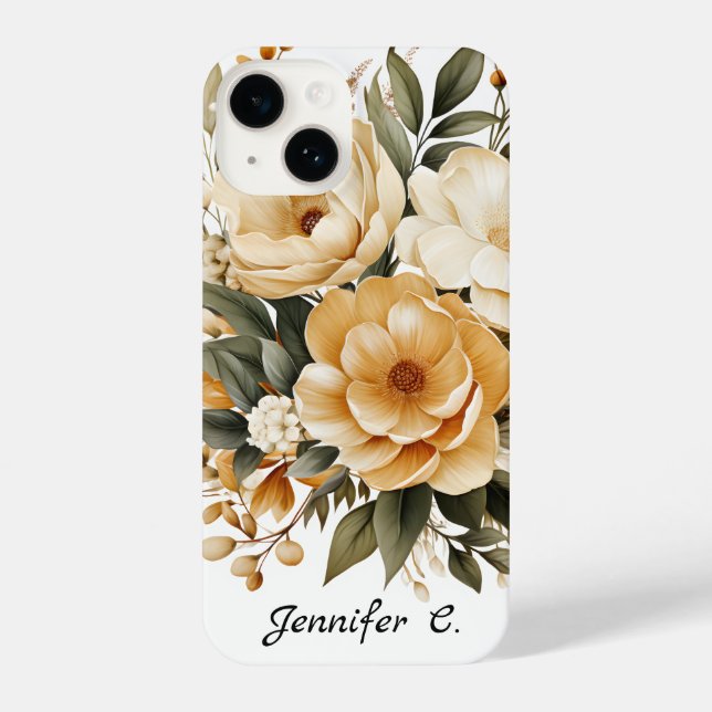 Coque Pour iPhone 14 Joli Fleur sauvage or coque iphone (Verso)