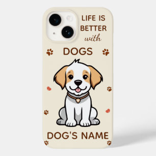 Coque Pour iPhone 14 La vie est meilleure avec les chiens coque iphone 