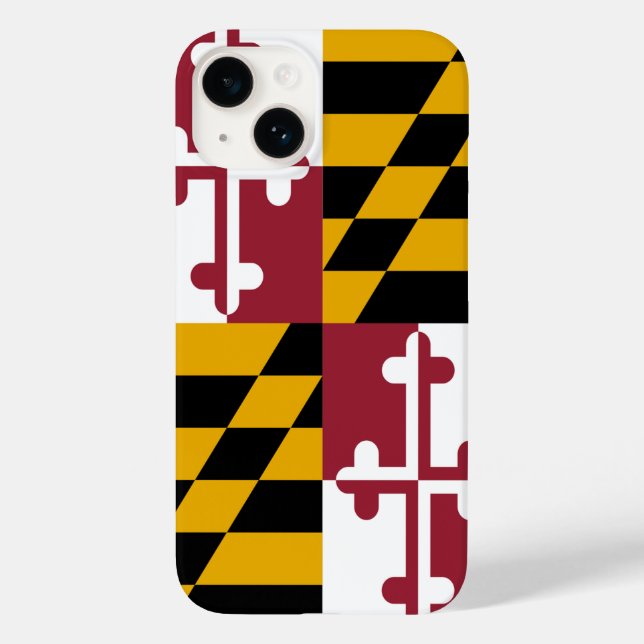 Coque Pour iPhone 14 Maryland Drapeau Mate iPhone 14 Coque (Verso)