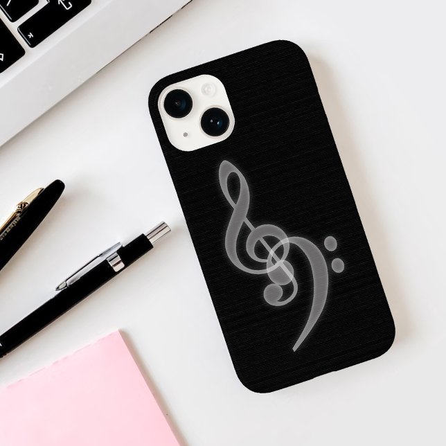 Coque Pour iPhone 14 Musique - Treble et Bass Clef iPhone 14 Coque (Créateur téléchargé)