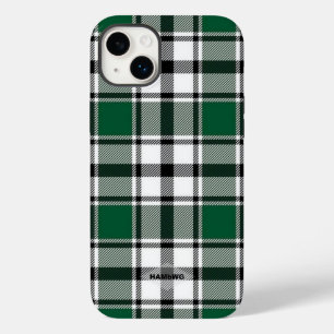 Coque Pour iPhone 14 Plus Coque iphone Plaid vert, noir et blanc HAMbWG