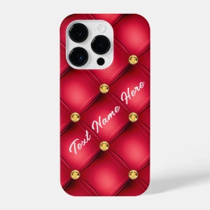 Coque Pour iPhone 14 Plus Diamants Tufted Red Gold coque iphone texte person
