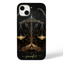 Libra zodiac noir et or Coque-Mate coque iphone