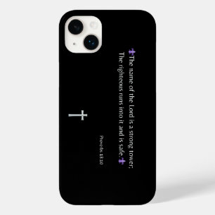 Coque Pour iPhone 14 Plus Proverbes 18:10 Bible Verse iPhone / coque ipad