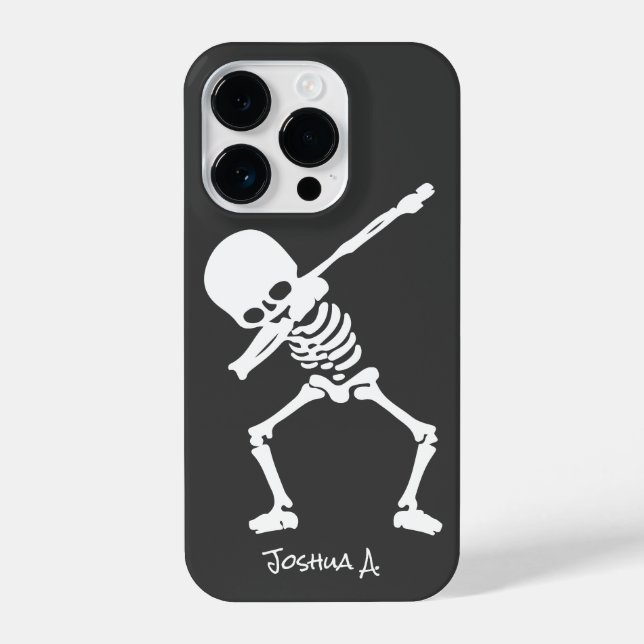 Coque Pour iPhone 14 Plus Skeleton Dabbing Coque-Mate iPhone 14 Coque (Verso)