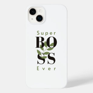 Coque Pour iPhone 14 Plus Super Boss Ever Minimal blanc iPhone / coque ipad