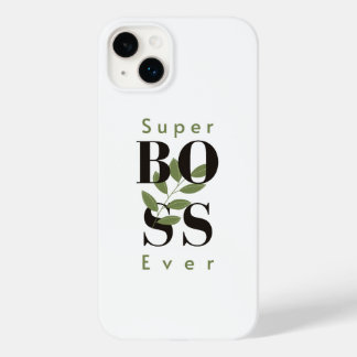 Coque Pour iPhone 14 Plus Super Boss Ever Minimal blanc iPhone / coque ipad
