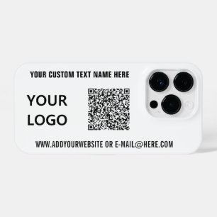 Coque Pour iPhone 14 Plus Votre code QR Info coque iphone de texte et de log