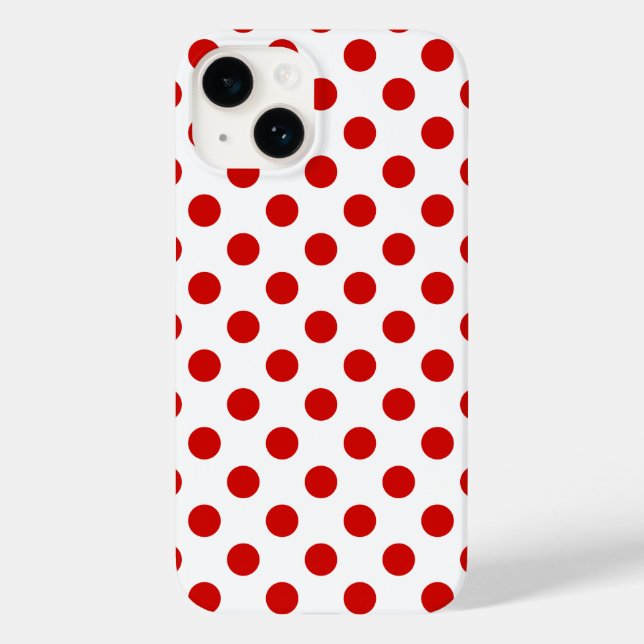 Coque Pour iPhone 14 Pois rouge et blanc Coque-Mate coque iphone (Verso)