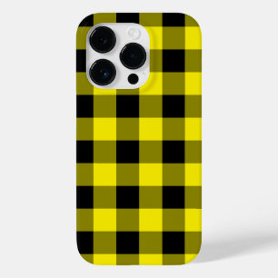Coque Pour iPhone 14 Pro Coque iphone de chèque jaune noir
