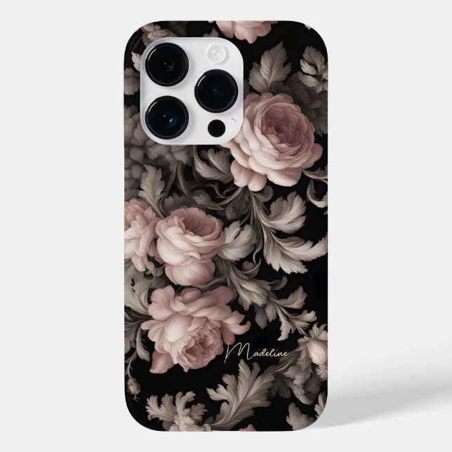 Coque Pour iPhone 14 Pro Fleurs dramatiques - iPhone 14 Pro Coque personnal (Verso)