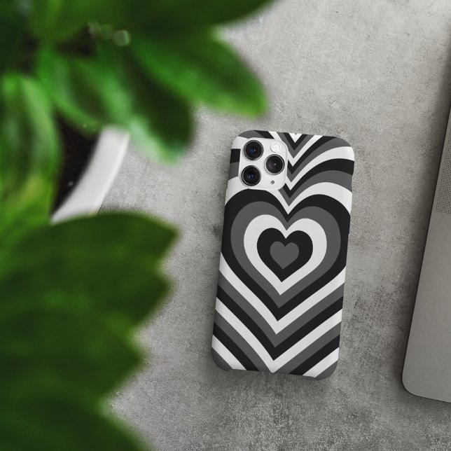Coque Pour iPhone 14 Pro iPhone coque iphone Black & White Heart 14 (Créateur téléchargé)