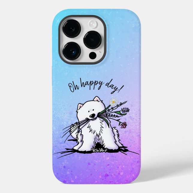 Coque Pour iPhone 14 Pro KiniArt Samoyed iPhone / coque ipad (Verso)