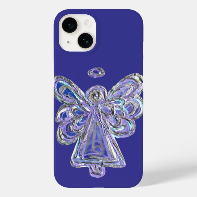 Coque Pour iPhone 14 Purple Guardian Angel Art coque iphone personnalis (Verso)