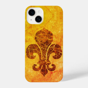 Coque Pour iPhone 14 Vintage Fleur De Lis Golden iPhone 14 Coque