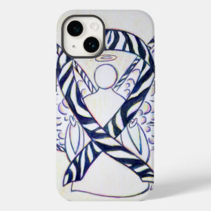 Coque Pour iPhone 14 Zebra Stripe Awareness Ribbon Angel coque iphone
